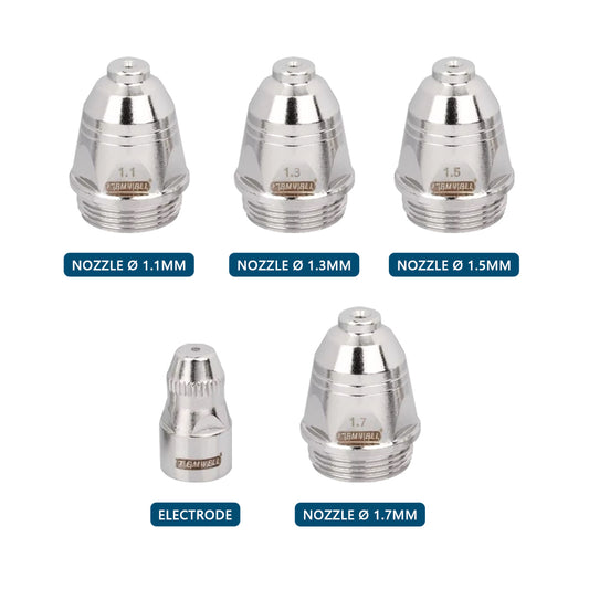 100pcs 40-100A P80 Plasma Cutting Electrodes Nozzles CNC Cutter Plasma Torch Consumable Tips