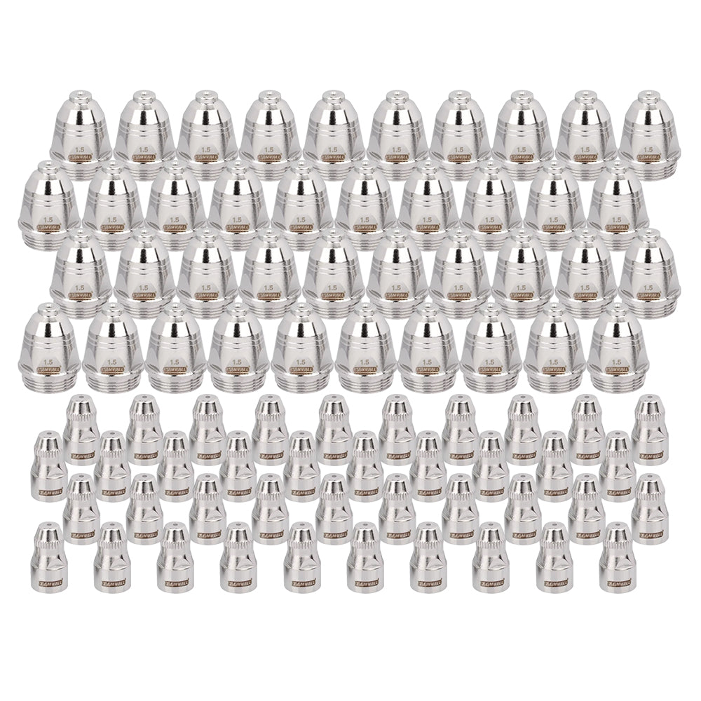 100pcs 40-100A P80 Plasma Cutting Electrodes Nozzles CNC Cutter Plasma Torch Consumable Tips
