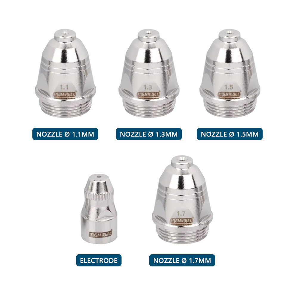 100pcs 40-100A P80 Plasma Cutting Electrodes Nozzles CNC Cutter Plasma Torch Consumable Tips