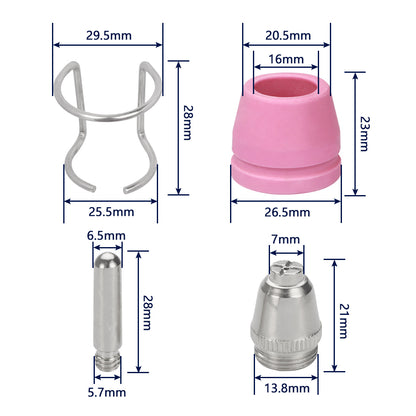 24Pce AG60 SG55 Consumables Kit Electrode Shield Cups Plasma Cutter Welder Torch with Guide WSD60 Plasma Cutters Parts