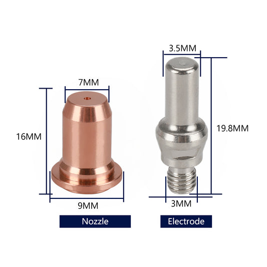 24Pce Plasma Cutter Torch Consumables Kit with IPT40 Tips & Electrodes for CUT-55DS Pro/CUT-65DS Plasma Cutters‌