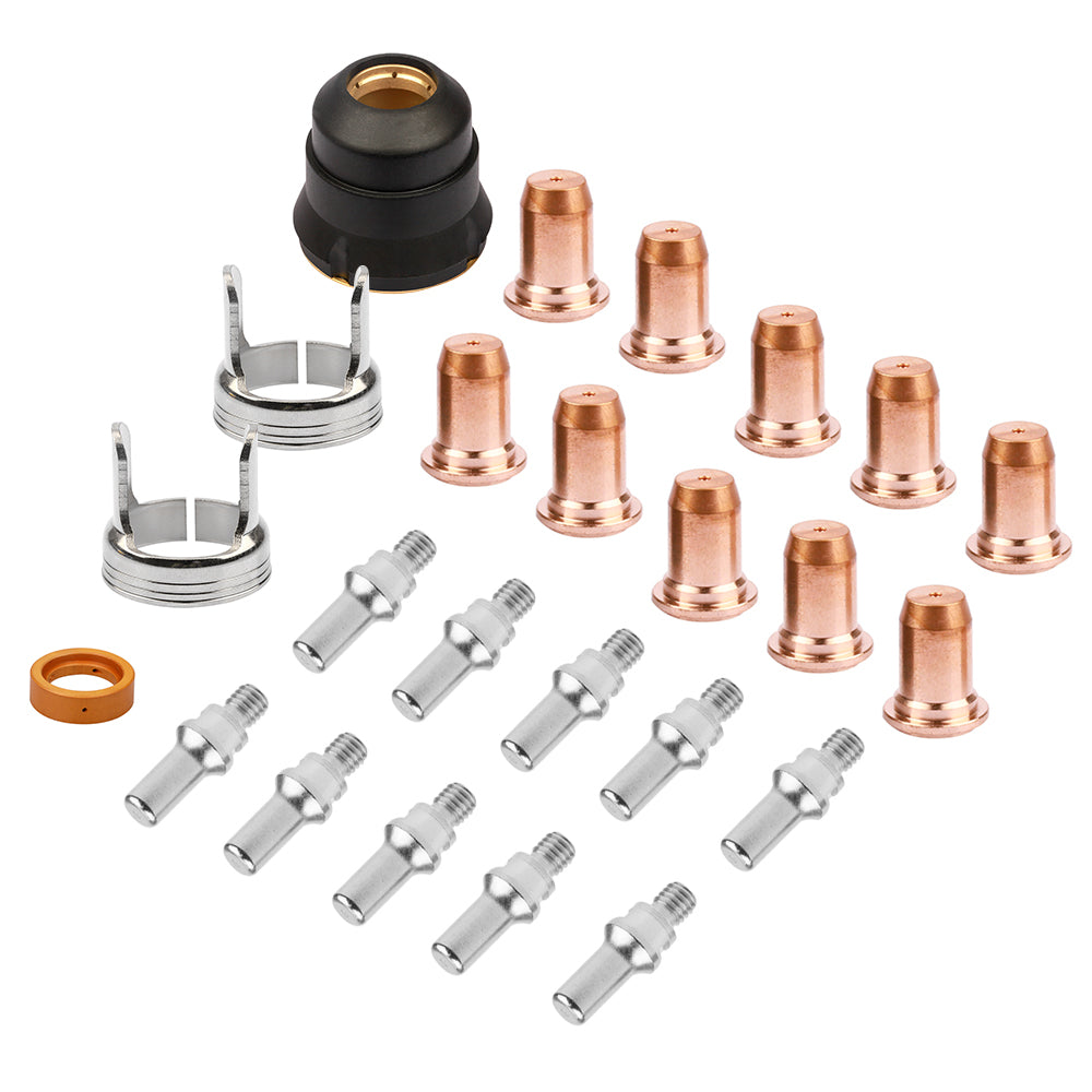 24Pce Plasma Cutter Torch Consumables Kit with IPT40 Tips & Electrodes for CUT-55DS Pro/CUT-65DS Plasma Cutters‌